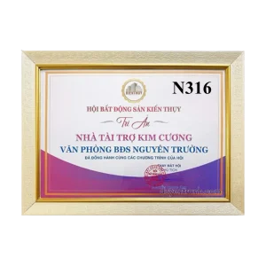 Khung bằng khen viền kem bo vàng 3cm N316