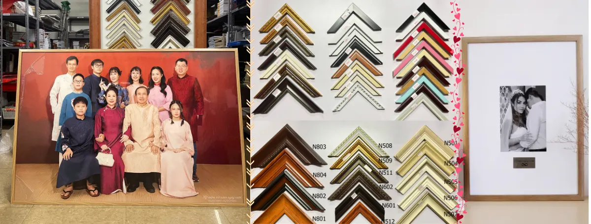 Xưởng sản xuất khung ảnh Duyên Tranh tại Hà Nội - khung ảnh gia đình treo tường cao cấp