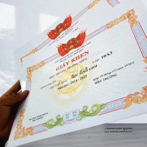 Giấy khen in trên giấy C250