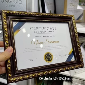Khung Bằng Khen A5 Nhỏ Gọn - Để Bàn Hoặc Treo Tường
