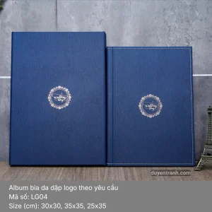 Album cưới bìa da dập logo theo yêu cầu mẫu LG04