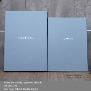 Album cưới bìa da dập logo theo yêu cầu mẫu LG06
