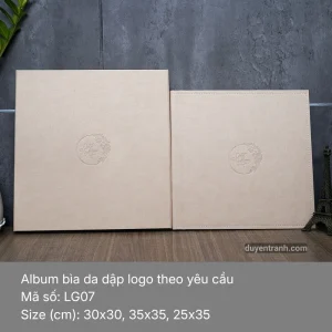 Album cưới bìa da dập logo theo yêu cầu mẫu LG07