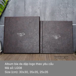 Album cưới bìa da dập logo theo yêu cầu mẫu LG08