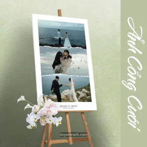 Ảnh cổng cưới gỗ lụa cao cấp in theo yêu cầu