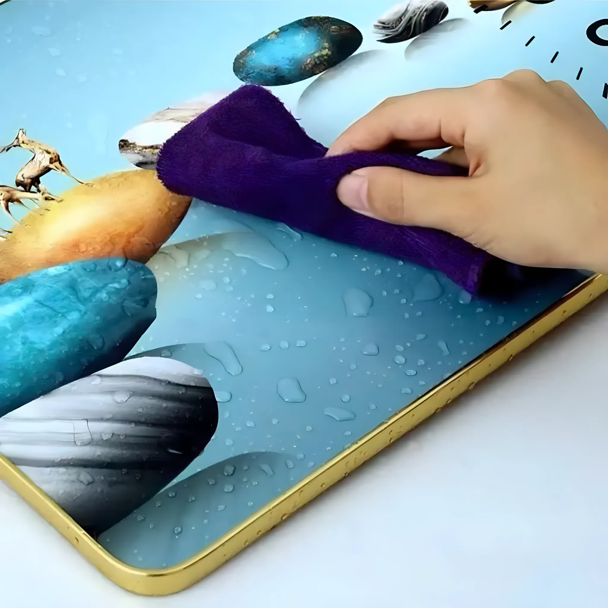 Bề mặt tranh tráng gương bóng gương chống nước - ảnh thực tế Duyên Tranh