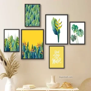 Tranh hoa lá dán tường mẫu 6