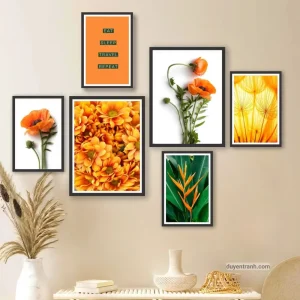 Tranh hoa lá dán tường mẫu 7