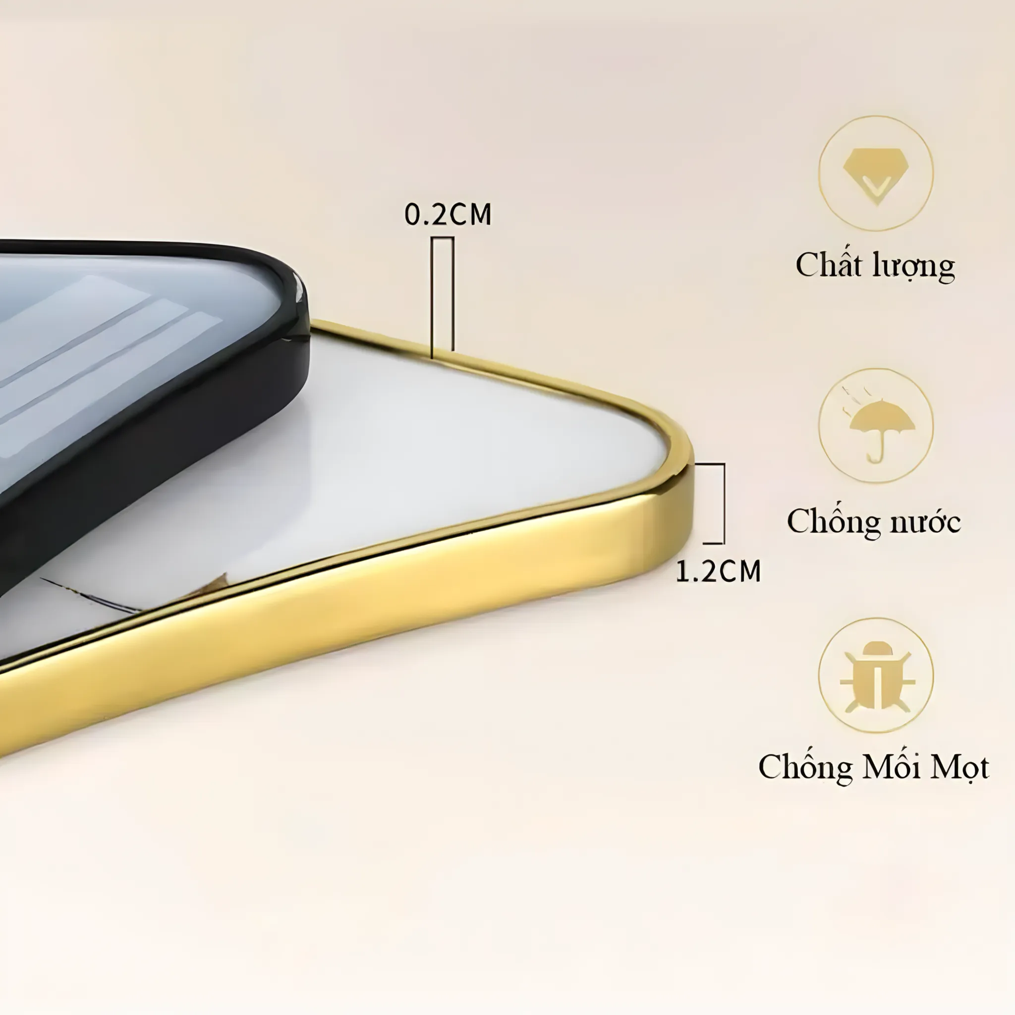 Độ dày tranh tráng gương 1.2cm bo viền chắc chắn - Duyên Tranh