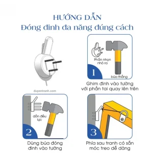 Cách treo khung ảnh 15x21 lên tường bằng đinh đa năng