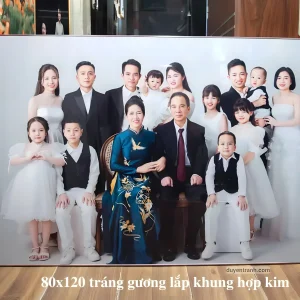 Ảnh cưới gia đình cỡ lớn 80x120cm tráng gương