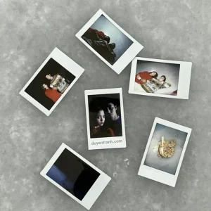In ảnh Polaroid từ điện thoại — nhiều tấm ảnh Polaroid chụp cặp đôi yêu nhau