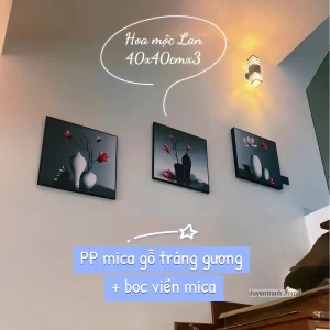 Bộ 3 tranh 40x40 treo cầu thang