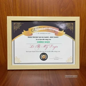 Khung giấy chứng nhận A4 màu gỗ