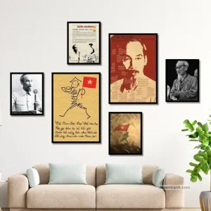 Set 6 tranh Việt Nam Bác Hồ treo tường formex mẫu VN01