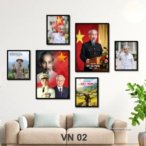 Set 6 tranh Việt Nam Bác Hồ treo tường formex mẫu VN02