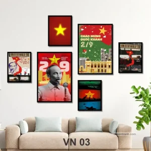 Set 6 tranh Việt Nam Bác Hồ treo tường formex mẫu VN03