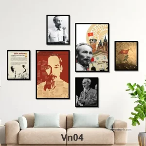 Set 6 tranh Việt Nam Bác Hồ treo tường formex mẫu VN04