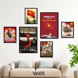 Set 6 tranh Việt Nam Bác Hồ treo tường formex mẫu VN05