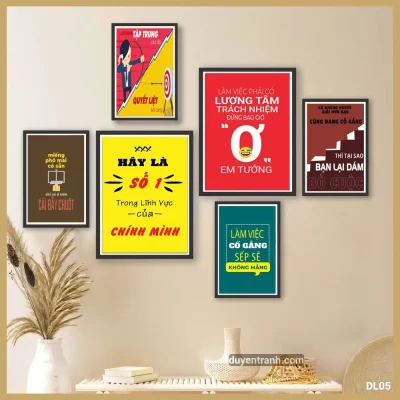 Bộ 6 tranh động lực Hãy Là Số 1 Trong Lĩnh Vực Của Chính Mình - tranh dán tường DL05 Duyên Tranh