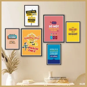 Bộ 6 tranh động lực Hãy Là Số Một Trong Lĩnh Vực Của Mình - tranh dán tường văn phòng DL08 Duyên Tranh