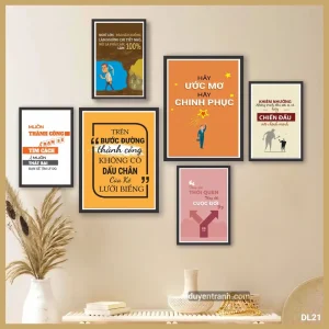 Bộ 6 tranh động lực Hãy Ước Mơ Hãy Chinh Phục - tranh formex dán tường DL21 Duyên Tranh