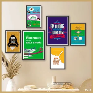 Bộ 6 tranh động lực Luôn Tiên Phong Tiến Về Phía Trước - tranh dán tường văn phòng DL12 Duyên Tranh