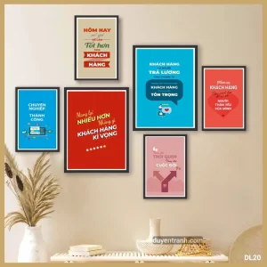Bộ 6 tranh động lực Mang Lại Nhiều Hơn Khách Hàng Kỳ Vọng - tranh slogan DL20 Duyên Tranh
