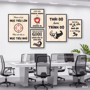 Bộ 5 tranh động lực Mục Tiêu Lớn Bắt Đầu Từ Mục Tiêu Nhỏ - tranh nền gỗ DL43 Duyên Tranh