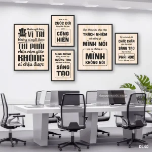 Bộ 5 tranh động lực Muốn Ngồi Vị Trí Không Ai Ngồi Được - tranh formex nền gỗ DL40 Duyên Tranh