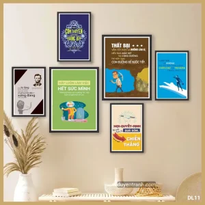 Bộ 6 tranh động lực Nếu Con Thuyền Không Đến Hãy Bơi Đi Tìm Nó - tranh formex DL11 Duyên Tranh