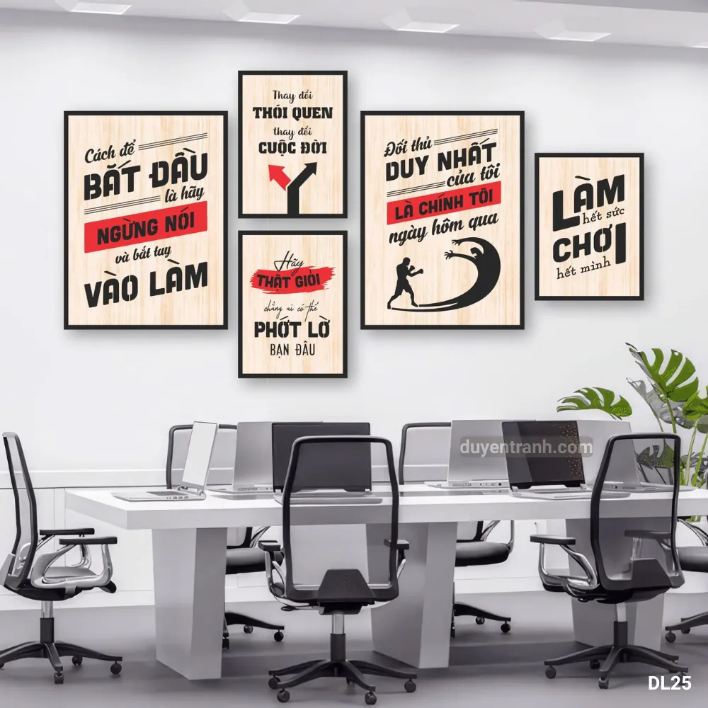 Tranh động lực Cách Bắt Đầu Là Ngừng Nói Và Vào Làm - DL25