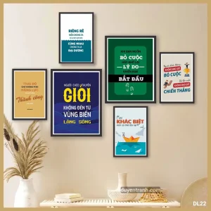 Bộ 6 tranh động lực Người Chèo Thuyền Giỏi Không Đến Từ Biển Lặng - tranh dán tường DL22 Duyên Tranh
