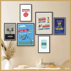 Bộ 6 tranh động lực Người Chiến Thắng Không Bao Giờ Bỏ Cuộc - tranh formex DL13 Duyên Tranh