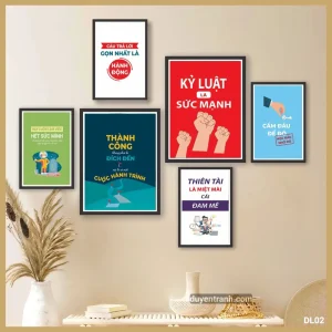 Bộ 6 tranh động lực Thành Công Là Cuộc Hành Trình - tranh slogan văn phòng DL02 Duyên Tranh