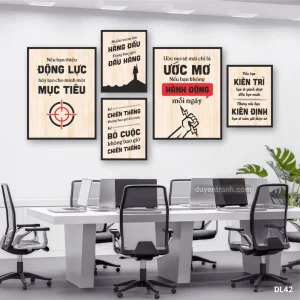 Bộ 5 tranh động lực Thiếu Động Lực Hãy Tạo Mục Tiêu - tranh formex nền gỗ DL42 Duyên Tranh