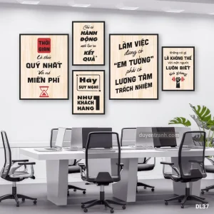 Bộ 5 tranh động lực Thời Gian Là Thứ Quý Nhất Và Nó Miễn Phí - tranh nền gỗ DL37 Duyên Tranh