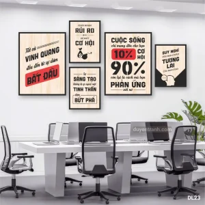 Bộ 5 tranh động lực Tất Cả Vinh Quang Đều Từ Sự Dám Bắt Đầu - tranh formex DL23 Duyên Tranh