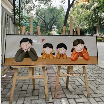 Trang tráng gương gia đình chibi chụp ngoài trời