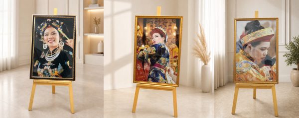 Bộ sưu tập tranh ảnh cô đồng in khổ lớn kèm khung phào sang trọng