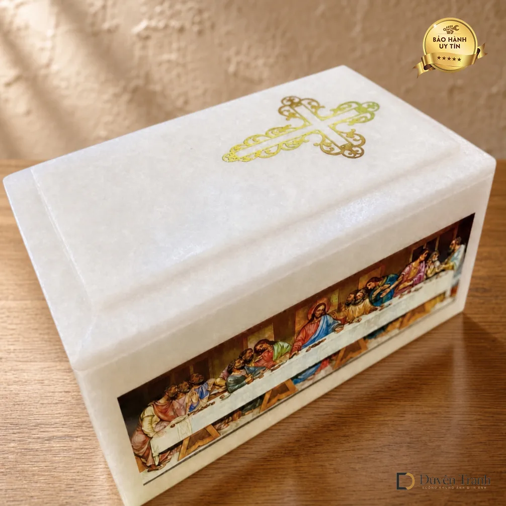 Ảnh in dán hũ cốt Công giáo - mẫu 3