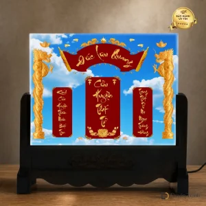 Ảnh thờ pha lê Cửu Huyền Thất Tổ - mẫu 4