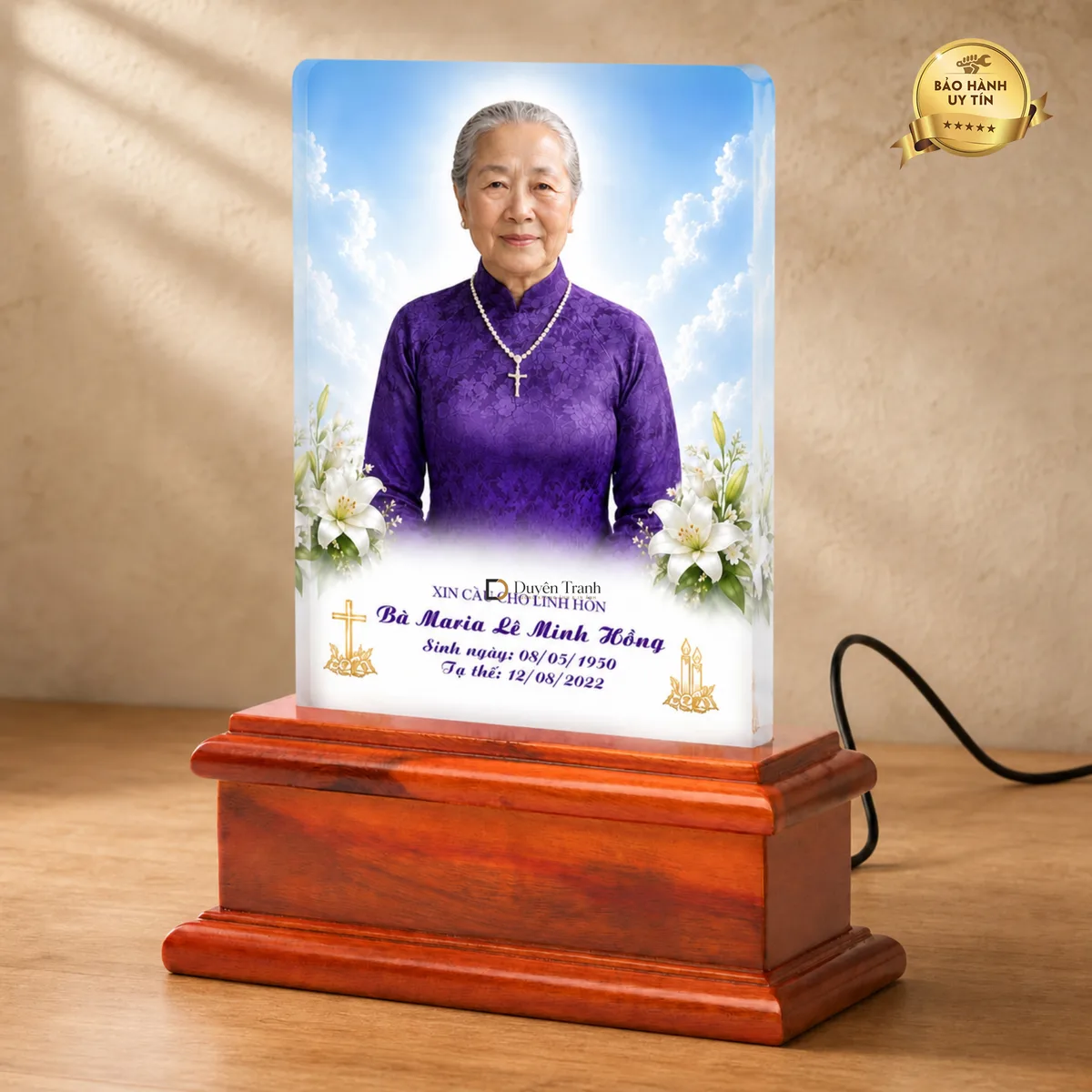 Ảnh thờ pha lê Công giáo - mẫu 3