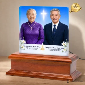 Ảnh thờ pha lê Công giáo ghép đôi - mẫu 2