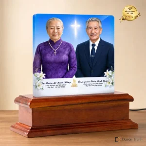Ảnh thờ pha lê Công giáo ghép đôi - mẫu 4