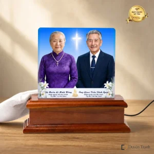 Ảnh thờ pha lê Công giáo ghép đôi - mẫu 5
