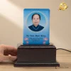 Ảnh thờ pha lê đế gỗ trơn có đèn LED