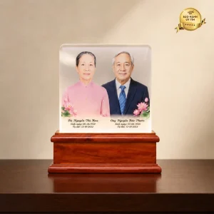 Ảnh thờ pha lê ghép đôi để bàn