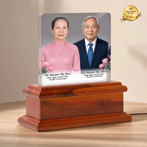 Ảnh thờ pha lê ghép đôi để bàn - mẫu 5