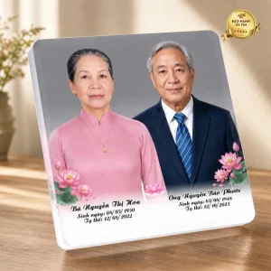 Ảnh thờ pha lê ghép đôi để bàn - mẫu 7